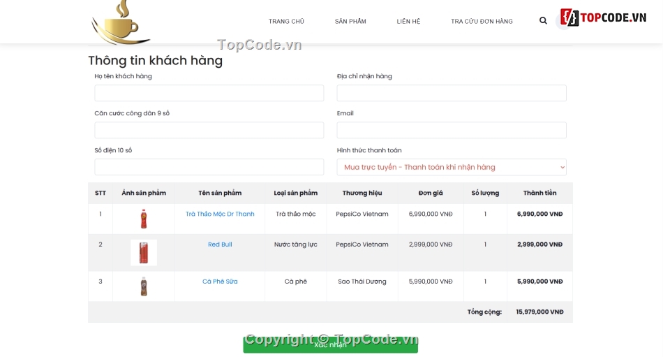 Source code đồ án asp,website bán nước asp,code website bán cafe asp,website coffee asp net mvc